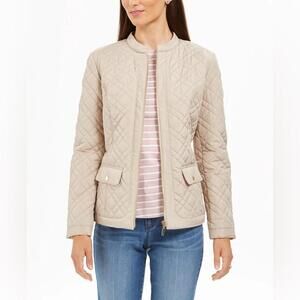 NWT‎ Charter Club Women’s Beige Quilted Jacket. Size Small